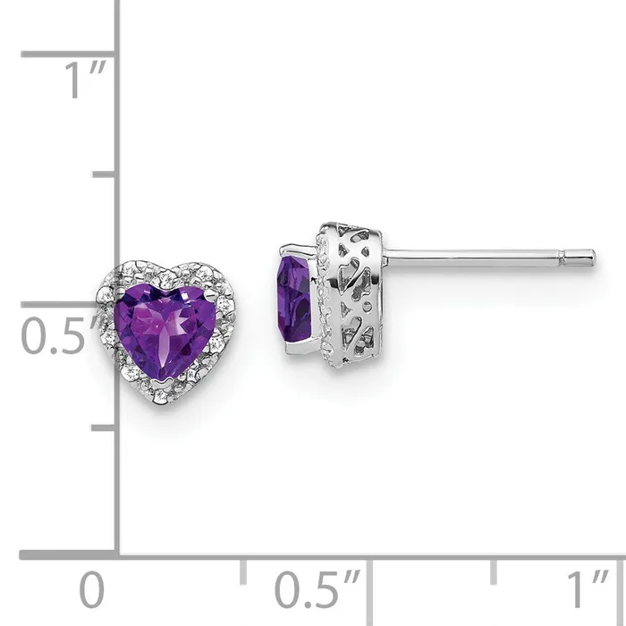 Earrings WB Choice Jewelry Sterling Silver Amethyst and Diamond EarringsWBCEM7400AM010SSA