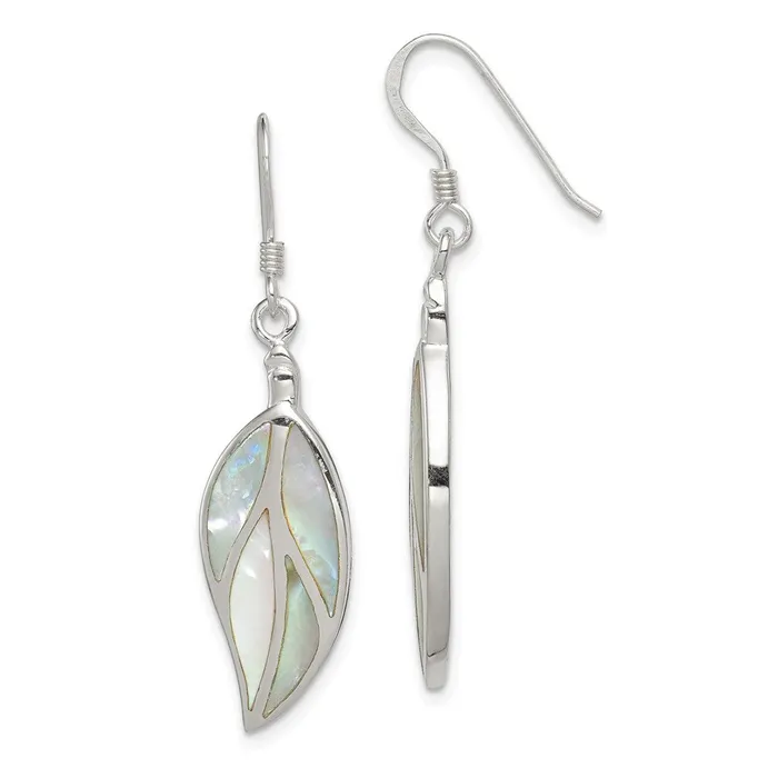 Earrings WB Choice Jewelry Sterling Silver Mother of Pearl Leaf EarringsWBCQE2665 Earrings WB Choice Jewelry Sterling Silver Mother of Pearl Leaf EarringsWBCQE2665