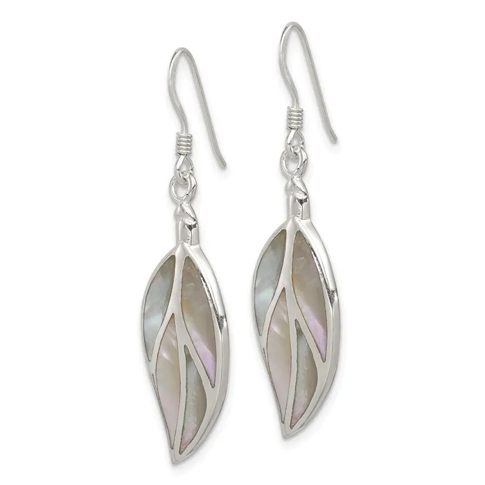 Earrings WB Choice Jewelry Sterling Silver Mother of Pearl Leaf EarringsWBCQE2665