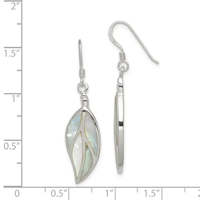 Earrings WB Choice Jewelry Sterling Silver Mother of Pearl Leaf EarringsWBCQE2665
