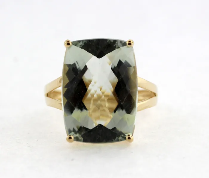 ESTATE 14KY 105 CT GREEN QUARTZ RING FULLERS PURCHASE FROM PUBLIC Rings