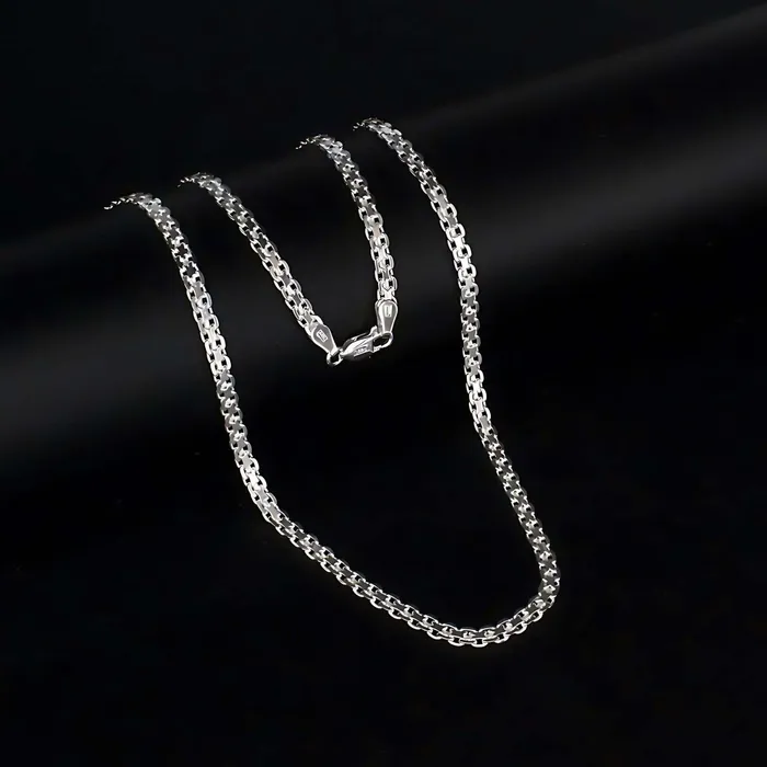 Karizma Jewels 18 925 Sterling Silver handmade Bismark chain Unisex Neck Chain Necklaces Karizma Jewels 18 925 Sterling Silver handmade Bismark chain Unisex Neck Chain Necklaces