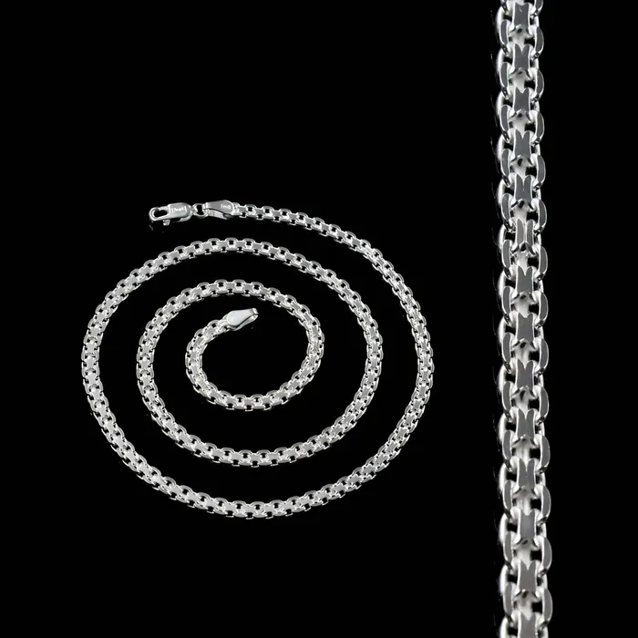 Karizma Jewels 18 925 Sterling Silver handmade Bismark chain Unisex Neck Chain Necklaces
