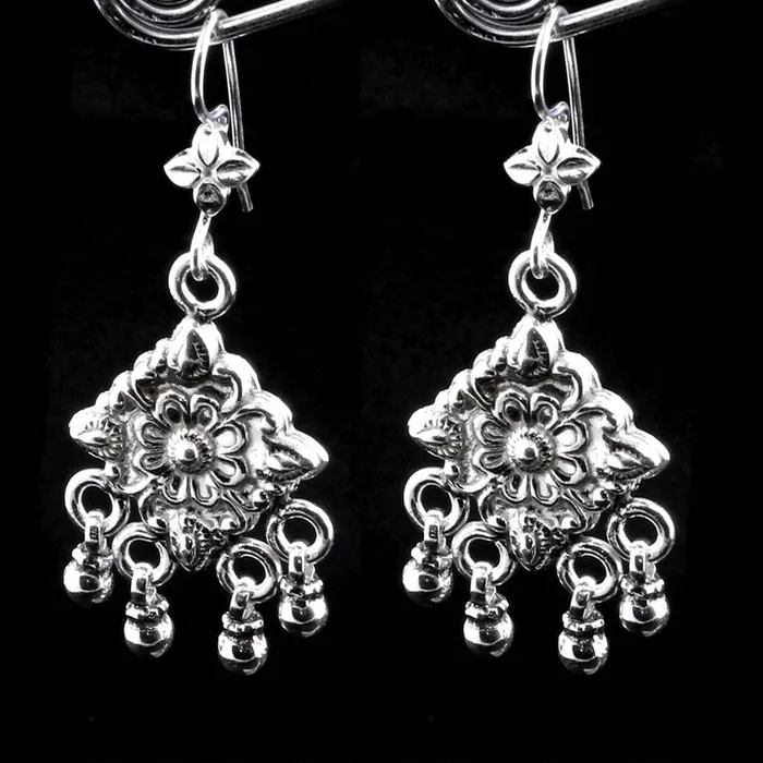 Karizma Jewels Earrings India design long 925 silver Boho Dangle earrings
