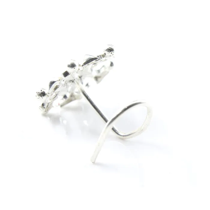Karizma Jewels Real Sterling Silver Multi CZ Women vintage look Twisted nose ring 22g Rings