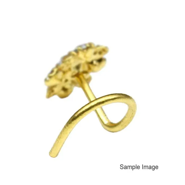 Karizma Jewels Rings Handmade style Gold Plated Dangle Nose ring Green White CZ Twisted nose ring 22g