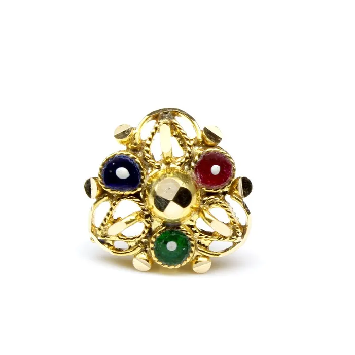 Karizma Jewels Rings Real Gold Nose Stud Solid 14K Gold Piercing Push Pin Nose Ring