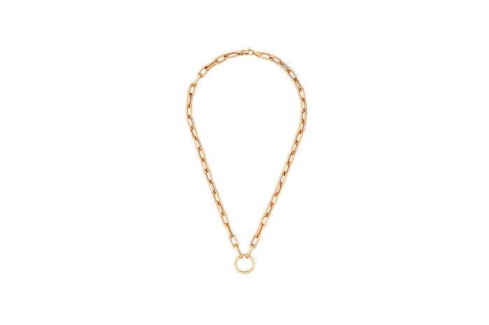 Necklaces Shylee Rose Jewelry Open Link Chain Necklace with Solid Gold Charm Ring Holder