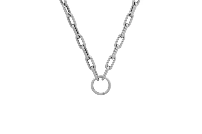 Necklaces Shylee Rose Jewelry Open Link Chain Necklace with Solid Gold Charm Ring Holder
