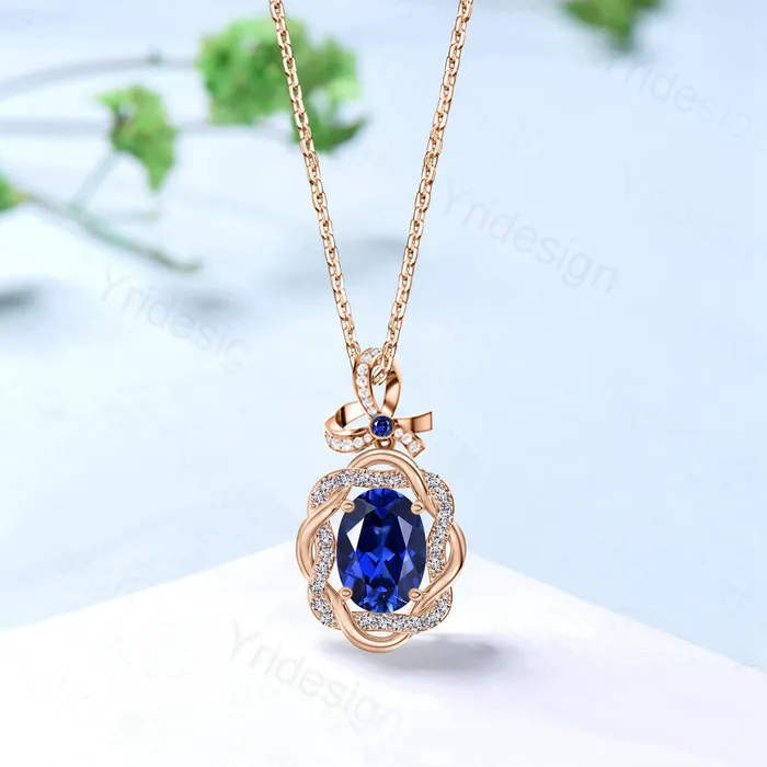 Necklaces Unique Oval Sapphire Pendant Necklace Vintage Oval Blue Sapphire Halo Diamond Pendant Necklace Rose Gold Retro Christmas Promise Gift Women PENFINE Necklaces Unique Oval Sapphire Pendant Necklace Vintage Oval Blue Sapphire Halo Diamond Pendant Necklace Rose Gold Retro Christmas Promise Gift Women PENFINE