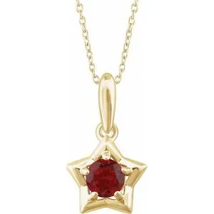 Necklaces WB Choice Jewelry 14K Yellow 3 mm Round January Youth Star Birthstone 15 Necklace653418634PSTWBC Necklaces WB Choice Jewelry 14K Yellow 3 mm Round January Youth Star Birthstone 15 Necklace653418634PSTWBC