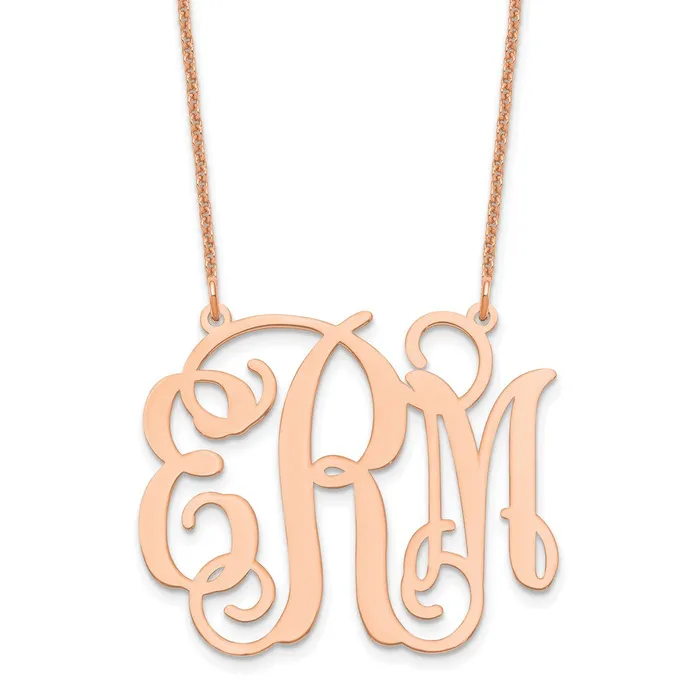 Necklaces WB Choice Jewelry 14KR Polished Monogram NecklaceWBCXNA535R