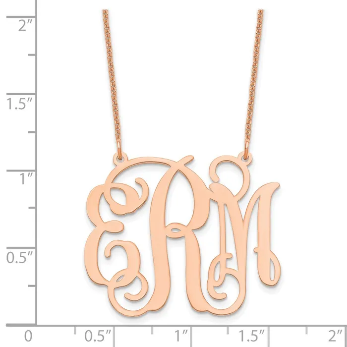 Necklaces WB Choice Jewelry 14KR Polished Monogram NecklaceWBCXNA535R