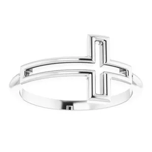 Platinum Cross Ring R43076104PSTWBC WB Choice Jewelry Rings