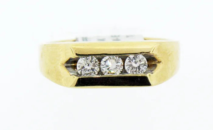Rings FULLERS PURCHASE FROM PUBLIC 14K 12 CT DIA GENTS 3 STONE RING
