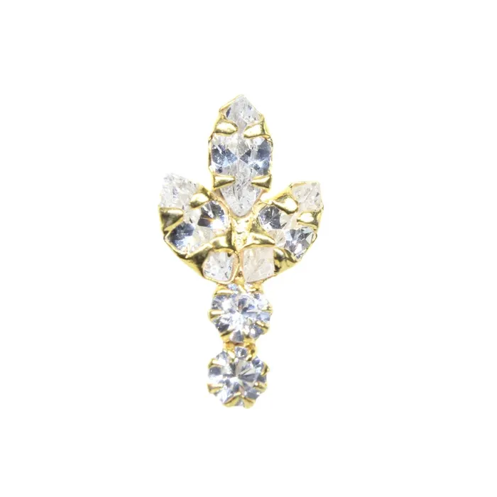 Rings Karizma Jewels Trendy Vertical style Real Sterling Silver White CZ Women Twisted nose ring 22g
