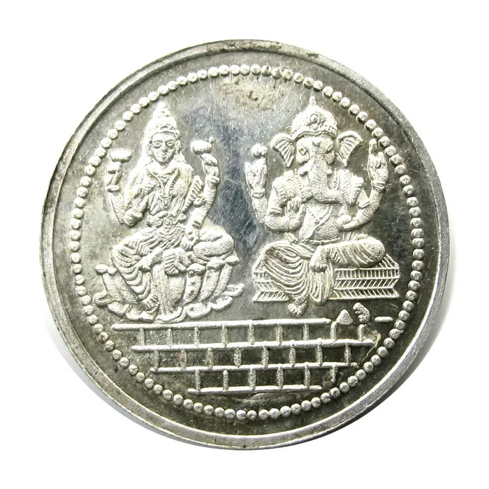 Rings Pure Silver 999 Laxmi Ganesha Religious coin MMTC India pre owned Karizma Jewels Rings Pure Silver 999 Laxmi Ganesha Religious coin MMTC India pre owned Karizma Jewels
