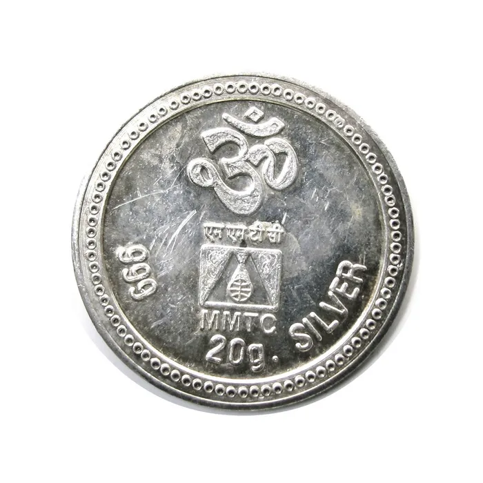 Rings Pure Silver 999 Laxmi Ganesha Religious coin MMTC India pre owned Karizma Jewels