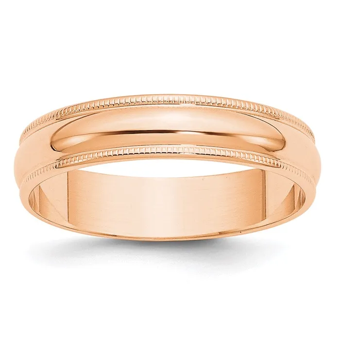 Rings WB Choice Jewelry 10k Rose Gold 5mm LTW Milgrain Half Round Band Size 41RML0504WBC Rings WB Choice Jewelry 10k Rose Gold 5mm LTW Milgrain Half Round Band Size 41RML0504WBC