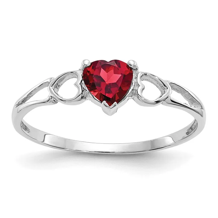 Rings WB Choice Jewelry 10k White Gold Polished Geniune Garnet Birthstone RingWBC10XBR166 Rings WB Choice Jewelry 10k White Gold Polished Geniune Garnet Birthstone RingWBC10XBR166