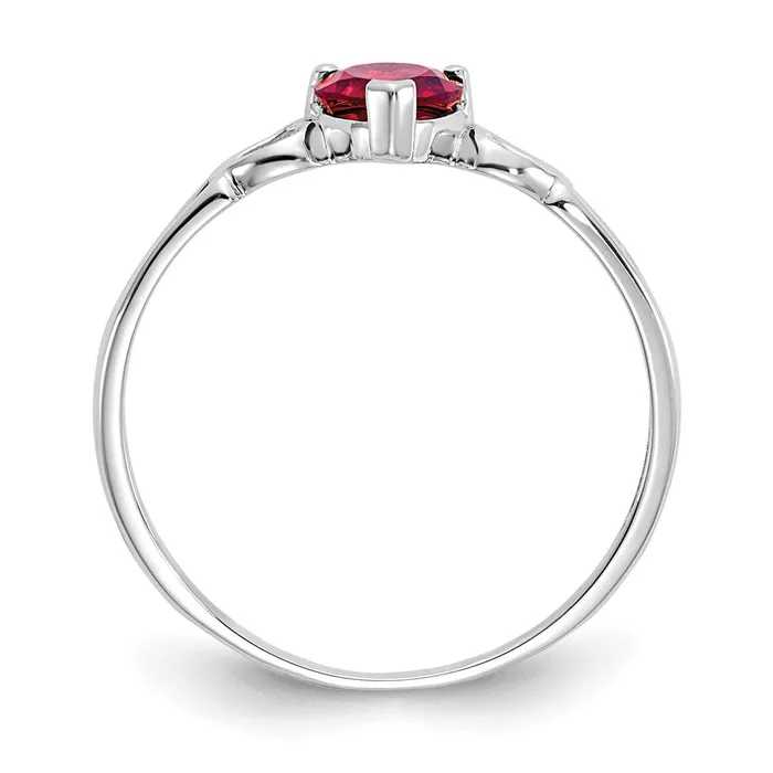 Rings WB Choice Jewelry 10k White Gold Polished Geniune Garnet Birthstone RingWBC10XBR166