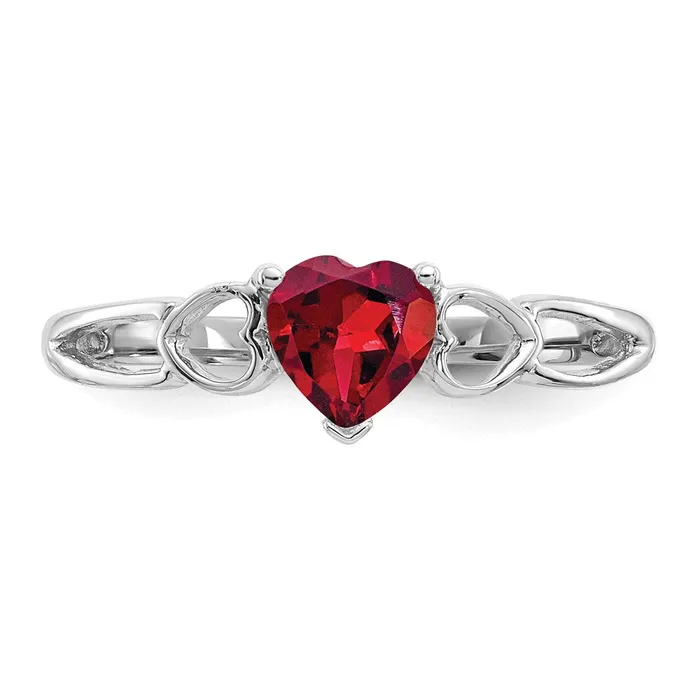 Rings WB Choice Jewelry 10k White Gold Polished Geniune Garnet Birthstone RingWBC10XBR166