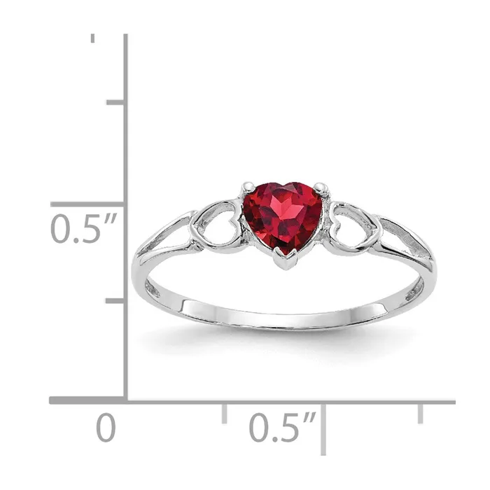 Rings WB Choice Jewelry 10k White Gold Polished Geniune Garnet Birthstone RingWBC10XBR166