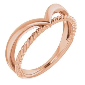 Rings WB Choice Jewelry 14K Rose Negative Space Rope Ring 51782103PSTWBC