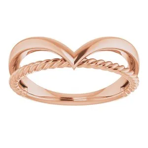 Rings WB Choice Jewelry 14K Rose Negative Space Rope Ring 51782103PSTWBC
