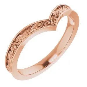 Rings WB Choice Jewelry 14K Rose VintageInspired V Ring 51882103PSTWBC