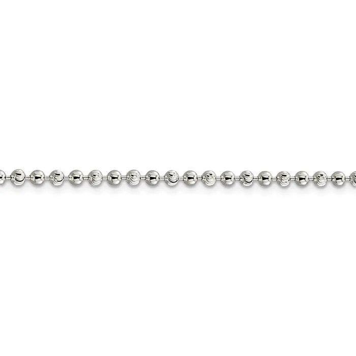 Rings WB Choice Jewelry Sterling Silver 3mm Fancy Beaded ChainWBCQFC16618