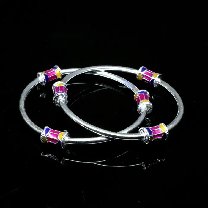 Sterling Silver Baby Toddler Bangles Bracelet Pair Karizma Jewels Bracelets