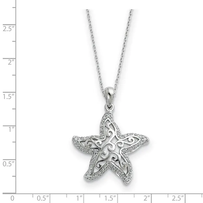 Sterling Silver CZ Make A Difference 18in NecklaceWBCQSX318 WB Choice Jewelry Necklaces