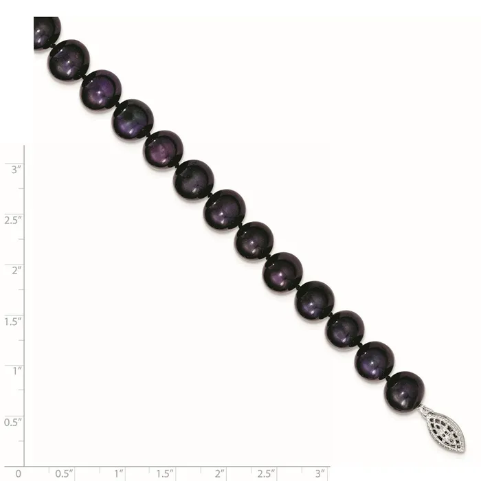 Sterling Silver Rhodplated 1011mm Black FWC Pearl NecklaceWBCQH515820 WB Choice Jewelry Necklaces
