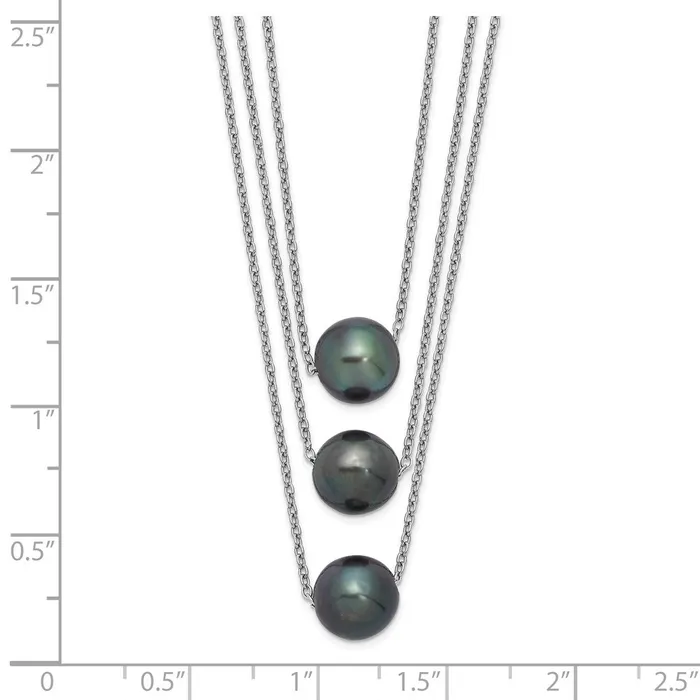 Sterling Silver Rhodium 89mm Semird Tahit Saltwater Pearl Multistrand NeWBCQH561717 WB Choice Jewelry Rings