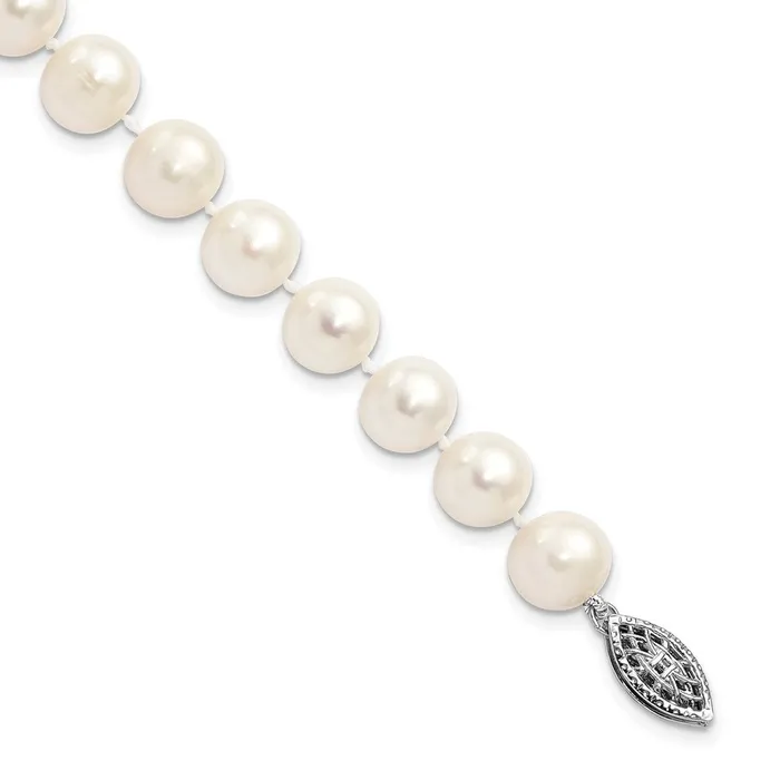 Sterling Silver Rhodium 89mm White Freshwater Cultured Pearl BraceletWBCQH4728725 WB Choice Jewelry Bracelets Sterling Silver Rhodium 89mm White Freshwater Cultured Pearl BraceletWBCQH4728725 WB Choice Jewelry Bracelets