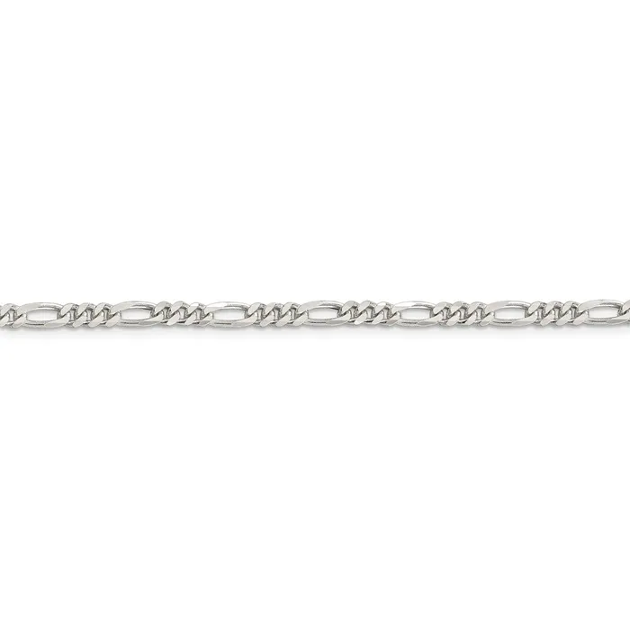 Sterling Silver Rhodiumplated 4mm Figaro ChainWBCQFG100R20 WB Choice Jewelry Rings