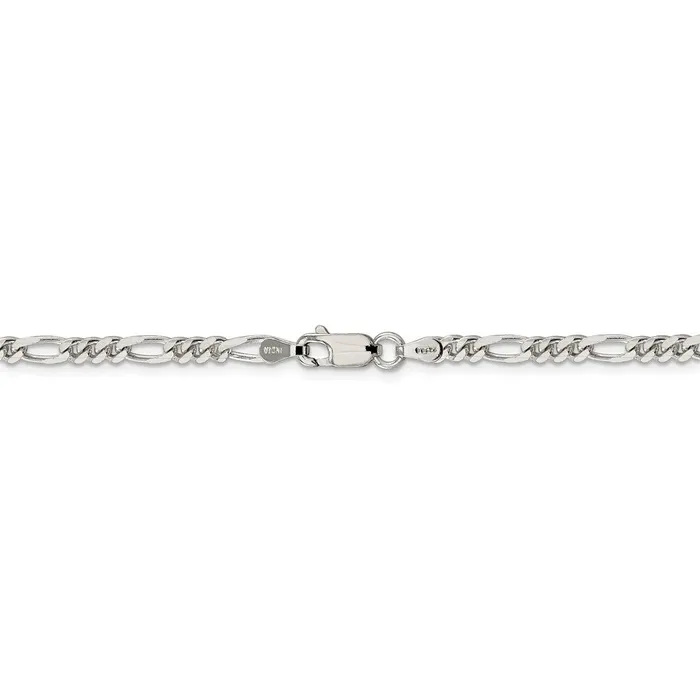 Sterling Silver Rhodiumplated 4mm Figaro ChainWBCQFG100R20 WB Choice Jewelry Rings