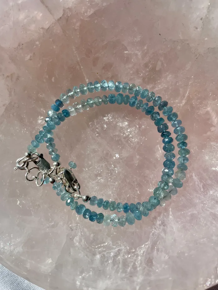 Sugar Studio Crystals Bracelets Deep Blue Aquamarine Bracelet in Sterling Silver Sugar Studio Crystals Bracelets Deep Blue Aquamarine Bracelet in Sterling Silver