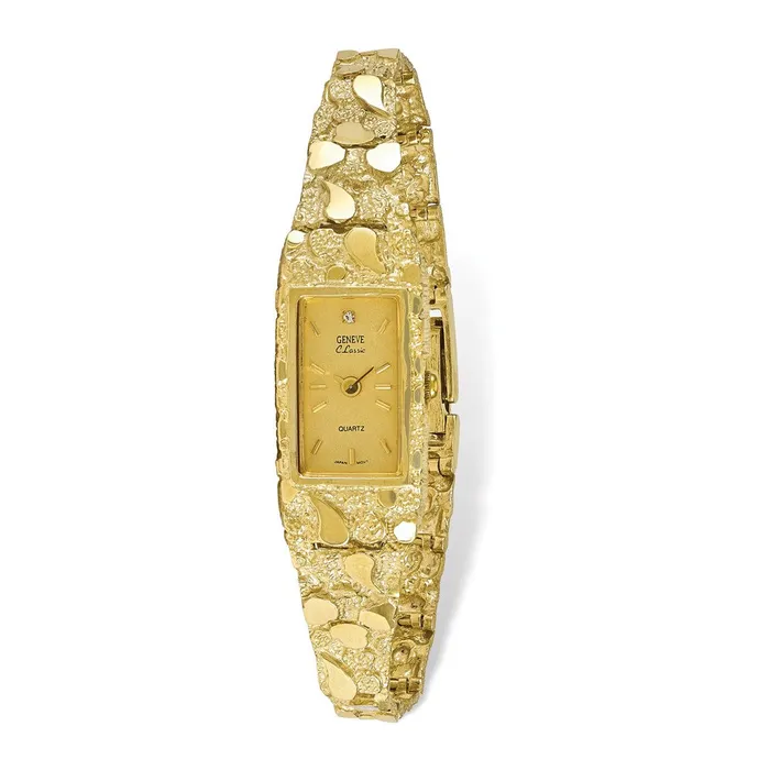 Watches WB Choice Jewelry 10k Champagne 15x31mm Dial Rectangular Face Nugget WatchWBC10N261Y7 Watches WB Choice Jewelry 10k Champagne 15x31mm Dial Rectangular Face Nugget WatchWBC10N261Y7