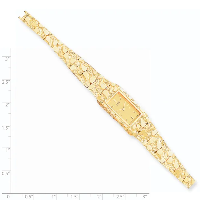 Watches WB Choice Jewelry 10k Champagne 15x31mm Dial Rectangular Face Nugget WatchWBC10N261Y7