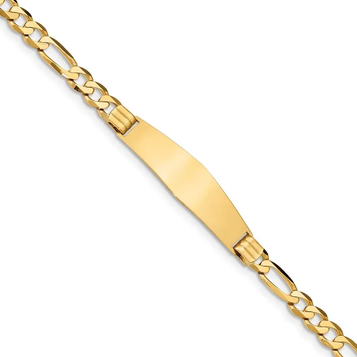 WB Choice Jewelry Bracelets 14k Figaro Soft Diamond Shape ID BraceletWBCFIG160IDC7 WB Choice Jewelry Bracelets 14k Figaro Soft Diamond Shape ID BraceletWBCFIG160IDC7