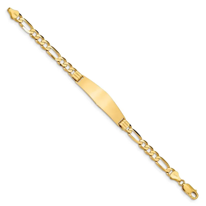 WB Choice Jewelry Bracelets 14k Figaro Soft Diamond Shape ID BraceletWBCFIG160IDC7