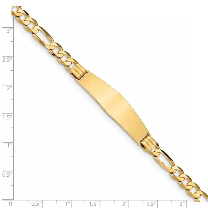 WB Choice Jewelry Bracelets 14k Figaro Soft Diamond Shape ID BraceletWBCFIG160IDC7