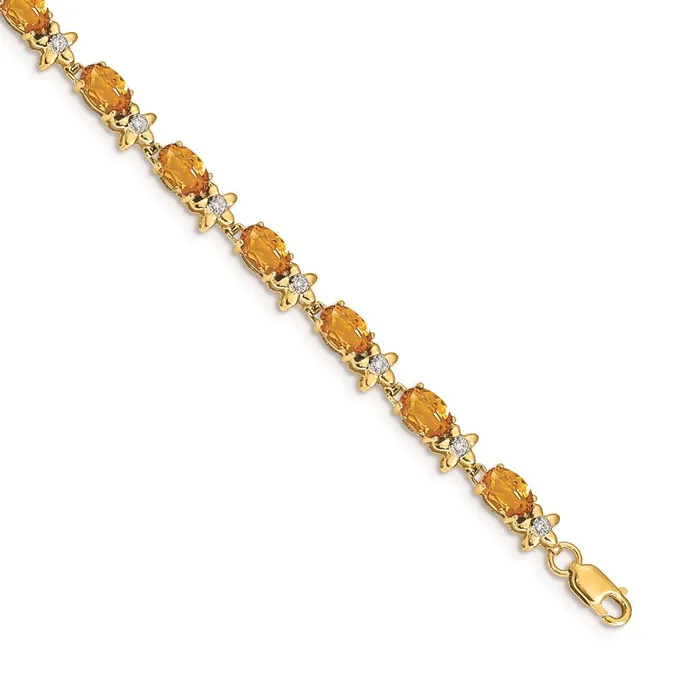 WB Choice Jewelry Bracelets 14k Floral Diamond and Citrine BraceletWBCBM4495CI010YA WB Choice Jewelry Bracelets 14k Floral Diamond and Citrine BraceletWBCBM4495CI010YA