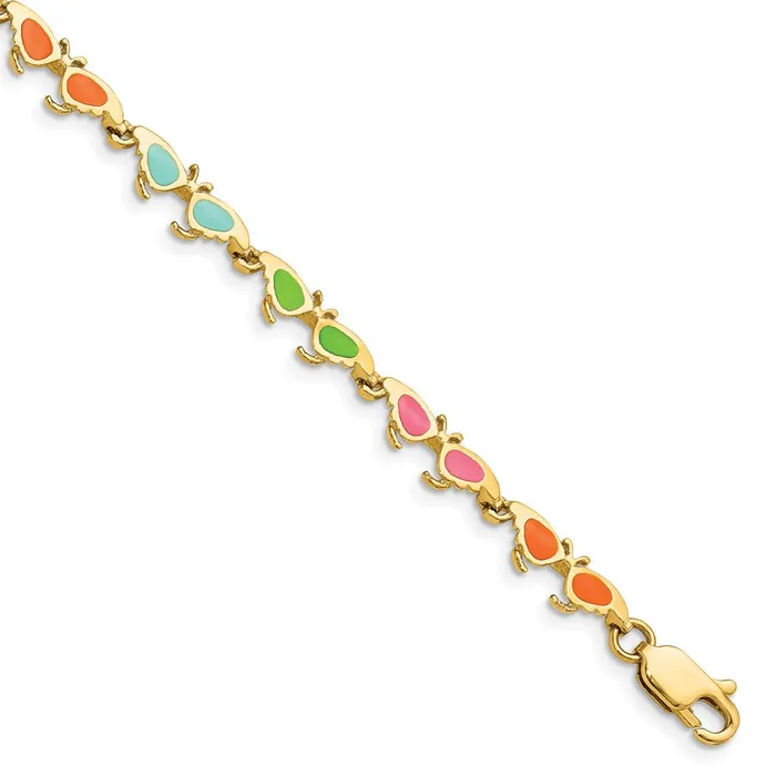 WB Choice Jewelry Bracelets 14k MultiColor Enamel Butterfly Sunglasses BraceletWBCFB1569725 WB Choice Jewelry Bracelets 14k MultiColor Enamel Butterfly Sunglasses BraceletWBCFB1569725