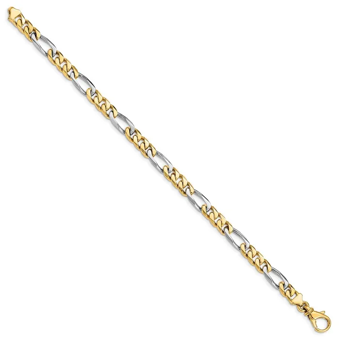 WB Choice Jewelry Bracelets 14K Twotone 61mm Handpolished Fancy Link BraceletWBCLK4888