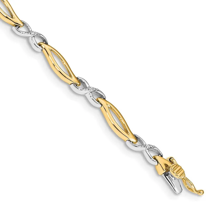 WB Choice Jewelry Bracelets 14k Twotone Diamond Infinity 7 in Link BraceletWBCBM4599003YWA WB Choice Jewelry Bracelets 14k Twotone Diamond Infinity 7 in Link BraceletWBCBM4599003YWA