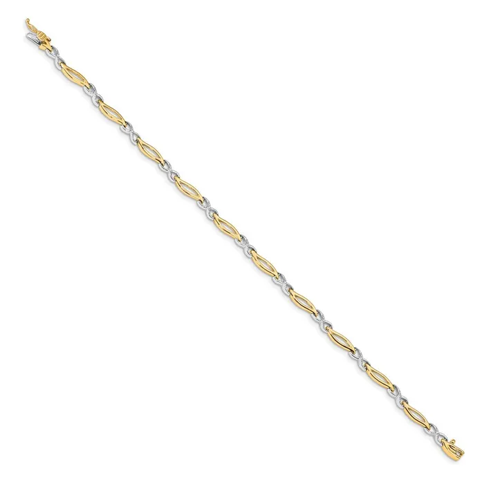 WB Choice Jewelry Bracelets 14k Twotone Diamond Infinity 7 in Link BraceletWBCBM4599003YWA