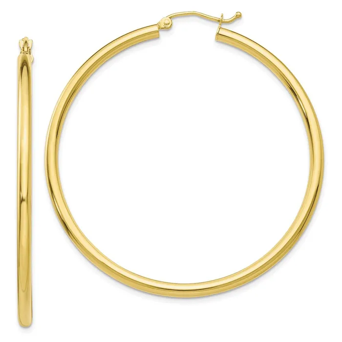 WB Choice Jewelry Earrings 10K Polished 25mm Tube Hoop EarringsWBC10T927 WB Choice Jewelry Earrings 10K Polished 25mm Tube Hoop EarringsWBC10T927